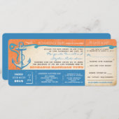 Wedding Boarding Pass- tickets met RSVP Kaart (Voorkant / Achterkant)