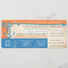 Wedding Boarding Pass- tickets met RSVP Kaart