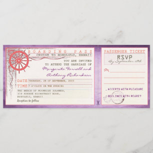 Wedding Boarding Pass- tickets met RSVP Kaart
