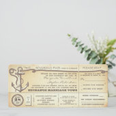 Wedding Boarding Pass- tickets met RSVP Kaart (Staand voorkant)