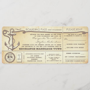 Wedding Boarding Pass- tickets met RSVP Kaart