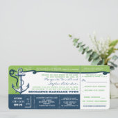 Wedding Boarding Pass- tickets met RSVP Kaart (Staand voorkant)