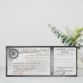 Wedding Boarding Pass- tickets met RSVP Kaart (Staand voorkant)