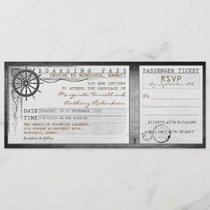 Wedding Boarding Pass- tickets met RSVP Kaart