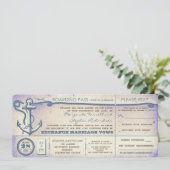 Wedding Boarding Pass- tickets met RSVP Kaart (Staand voorkant)
