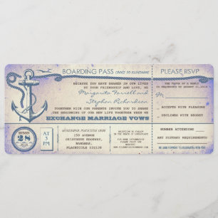 Wedding Boarding Pass- tickets met RSVP Kaart