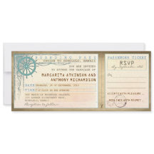 Wedding Boarding Pass- tickets met RSVP