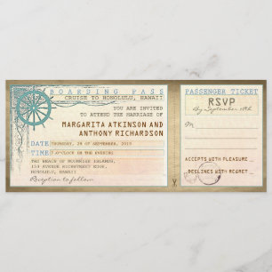 Wedding Boarding Pass- tickets met RSVP Kaart