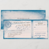 Wedding Boarding Pass- tickets met RSVP Kaart (Voorkant / Achterkant)