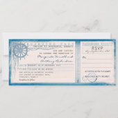 Wedding Boarding Pass- tickets met RSVP Kaart (Voorkant)