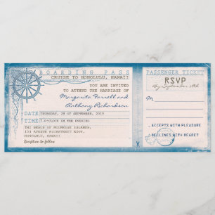 Wedding Boarding Pass- tickets met RSVP Kaart