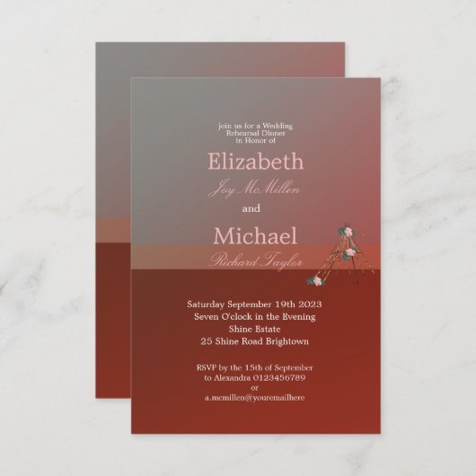 Wedding Boho Chic Teepee Tipi Rehearsal Dinner Kaart (Voorkant / Achterkant)