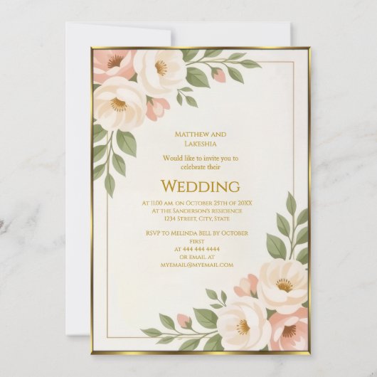 Wedding Boho Style Mooie moderne Sophisticated Kaart (Achterkant)