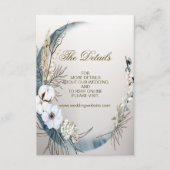 Wedding Boho White Orchid Flowers Blue Moon Party Informatiekaartje (Voorkant)