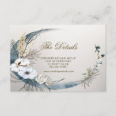 Wedding Boho White Orchid Flowers Blue Moon Party Informatiekaartje (Voorkant)