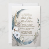 Wedding Boho White Orchid Flowers Blue Moon Party Kaart (Voorkant)