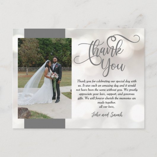 Wedding Bokeh Dank je wel, Briefkaart (Voorkant)