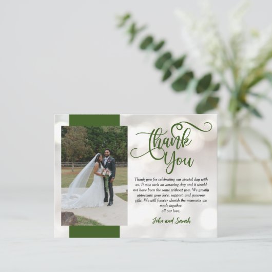 Wedding Bokeh Dank je wel, Briefkaart (Staand voorkant)