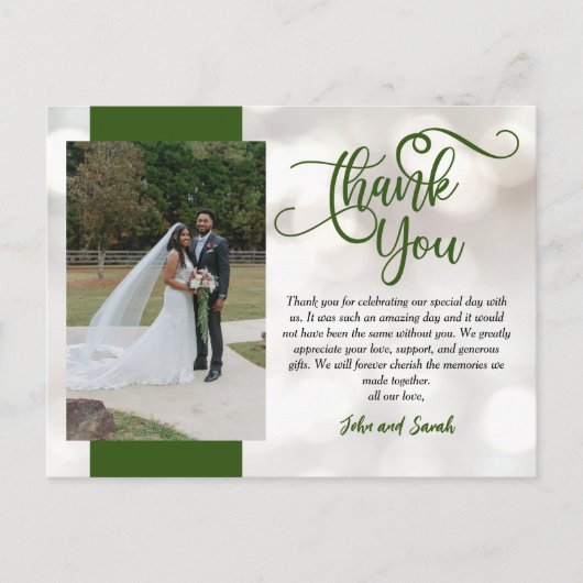 Wedding Bokeh Dank je wel, Briefkaart (Voorkant)