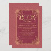 Wedding-Book The Date Invitation Kaart (Voorkant / Achterkant)