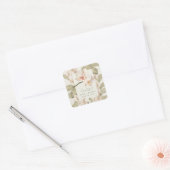 Wedding Botanical Garden Thank You Favor Vierkante Sticker (Envelop)