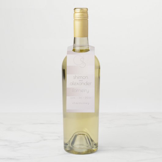 Wedding Bottle Hanger | Elegant Modern Blush Pearl (Op fles)