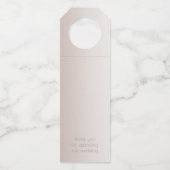 Wedding Bottle Hanger | Elegant Modern Blush Pearl (Achterkant)