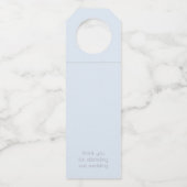 Wedding Bottle Hanger | Monogram Blauwe Bloemen BO (Achterkant)
