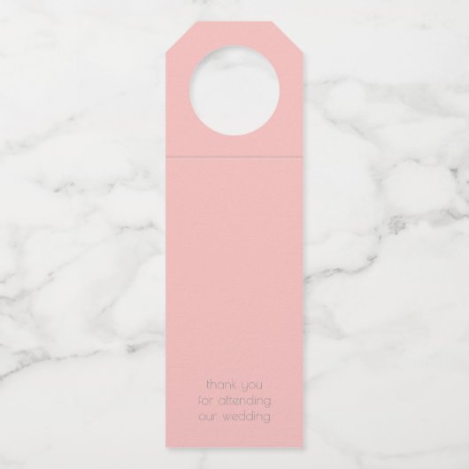 Wedding Bottle Hanger | Monogram Koraal Floral BOH (Achterkant)