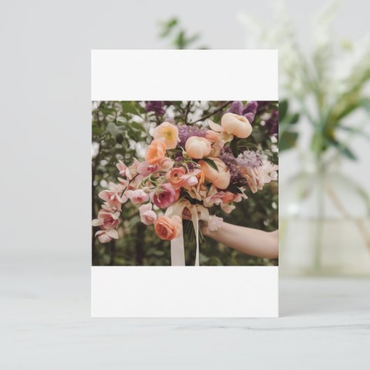 Wedding Bouquet Bedankkaart (Staand voorkant)