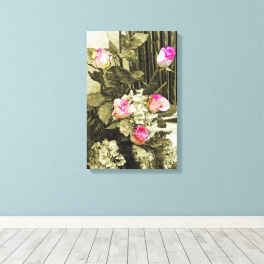 Wedding Bouquet Canvas Afdruk (Insitu (Houten vloer))