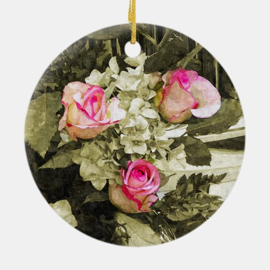 Wedding Bouquet Keramisch Ornament (Achterkant)