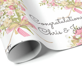 Wedding Bouquet van Bloemen voegt Namen toe Cadeaupapier