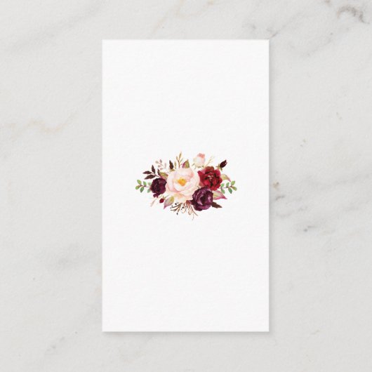 Wedding Bourgondië Krans Registry Insert Kaart (Achterkant)