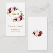 Wedding Bourgondië Krans Registry Insert Kaart (Voorkant / Achterkant)