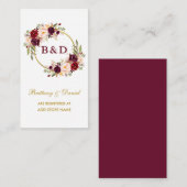 Wedding Bourgondië Krans Registry Insert Kaart BB (Voorkant / Achterkant)