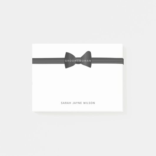 Wedding Bow Stropdas Groomswoman Post it Notes (Voorkant)