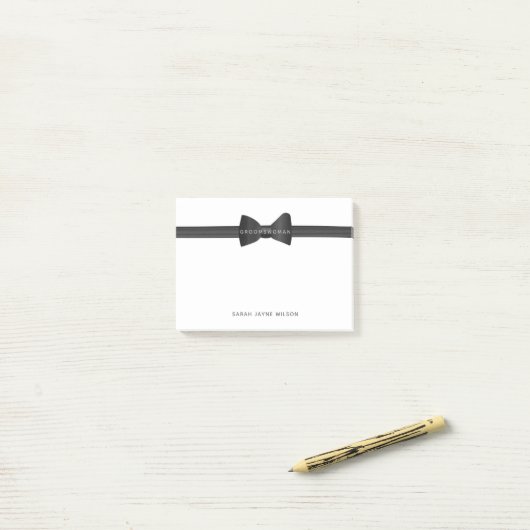 Wedding Bow Stropdas Groomswoman Post it Notes (Op bureau)