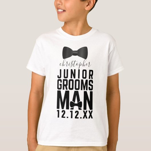 Wedding Bow Stropdas Junior Groomsman T-Shirt (Voorkant)