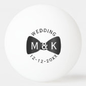 Wedding Bow Stropdas Monogrammed Ping Pong Ball (Voorkant)