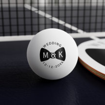 Wedding Bow Stropdas Monogrammed Ping Pong Ball