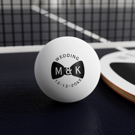 Wedding Bow Stropdas Monogrammed Ping Pong Ball
