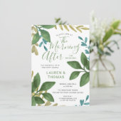 Wedding Breakfast Brunch Waterverf Foliage Invite Kaart (Staand voorkant)