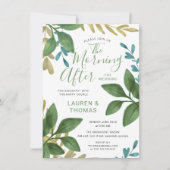 Wedding Breakfast Brunch Waterverf Foliage Invite Kaart (Voorkant)
