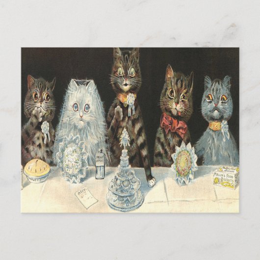 Wedding Breakfast Food Biscuits By Louis Wain Briefkaart (Voorkant)