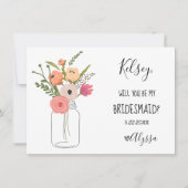 Wedding Bridal Party Bridesmaid Proposal Card Bedankkaart (Voorkant)