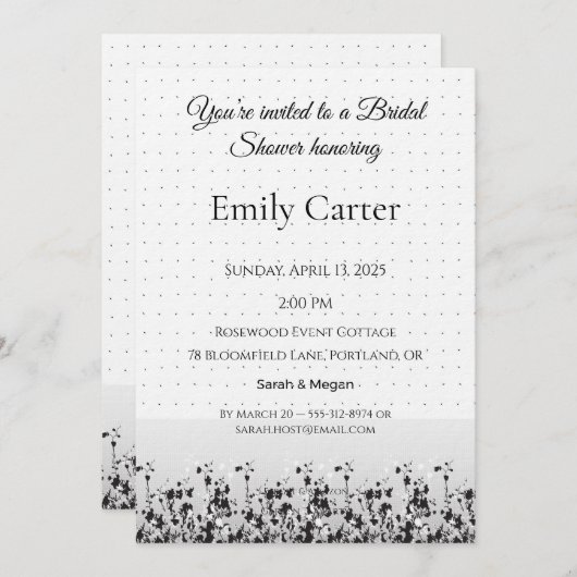 Wedding Bridal Shower | Elegant Invite Design Kaart (Voorkant / Achterkant)