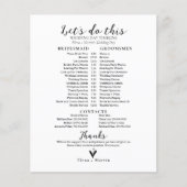 Wedding Bridal tijdlijn Volgorde gebeurtenissen (Voorkant)