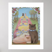 Wedding Bride and Groom Cat Art Print (Voorkant)