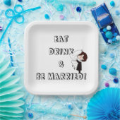 Wedding Bride and Groom Humor Papieren Bordje (Feest)